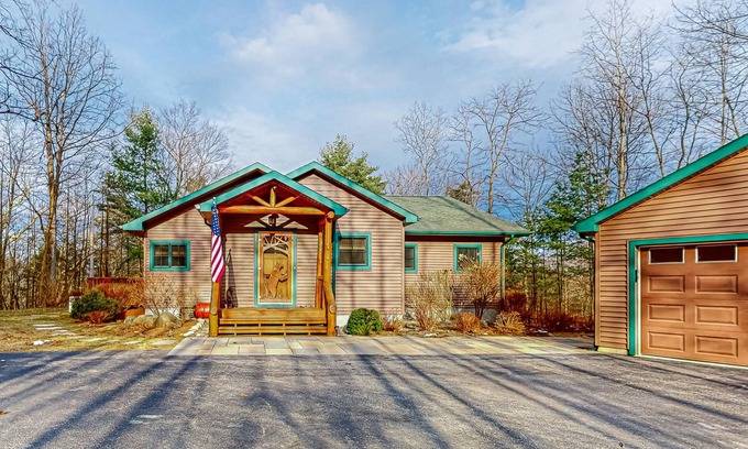 North Lake George House | Dog-friendly home near Lake George with deck, grill, media room, fireplace, W/D