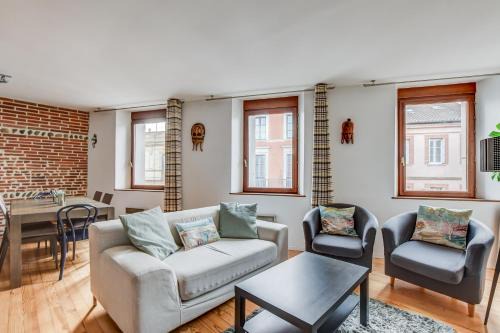 Saint-Cyprien Apartment | Duplex Tolosa - Pont-Neuf, Dôme de la Grave, 2 BDRs 85m2, AC, Free private car park - T3 85m2 avec clim, parking privé gratuit