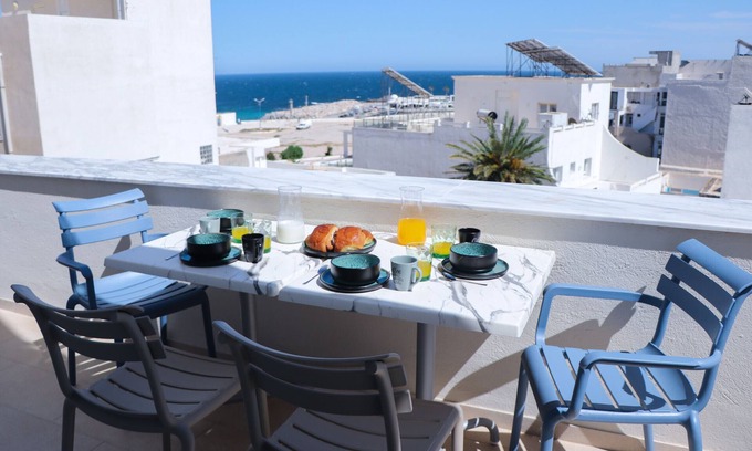 Monastir Apartment | Duplex with terrace overlooking the sea and city, Waterfront