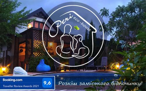 Lesniki House | Eco-House PERI with a pool and in the garden near Kyiv