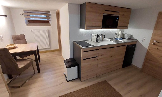 Selb Apartment | Economy apartment basement (22sqm) with kitchen, smart TV and rain shower