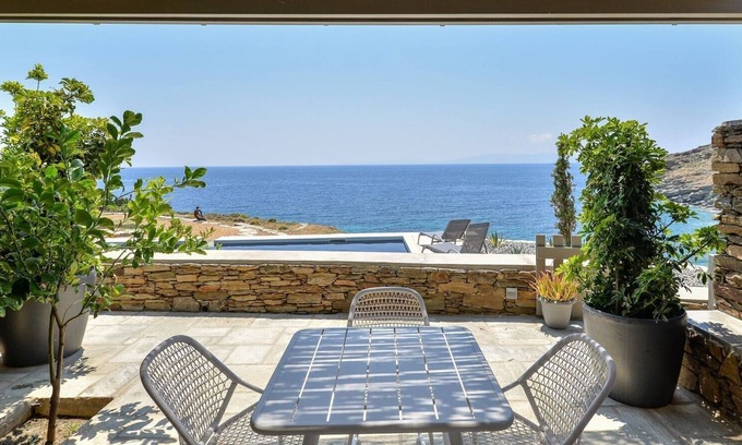 Agios Romanos House | Endearing Tinos See Front Suite | Ilios & Selini Suite | Breathtaking Sea Views | Private Furnished Terrace | Pet Friendly | Shared Outdoor Pool | Prime Location | Agios Romanos