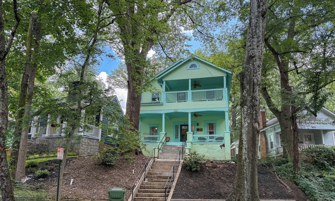Inman Park Apartment | Enjoy both units of this stylish 5BR/5BA Inman Park duplex—perfect for families, business travelers, and groups. Walkable to top restaurants and the BeltLine. Features 2 kitchens, 3 fireplaces, front porch, pool table & private patios.