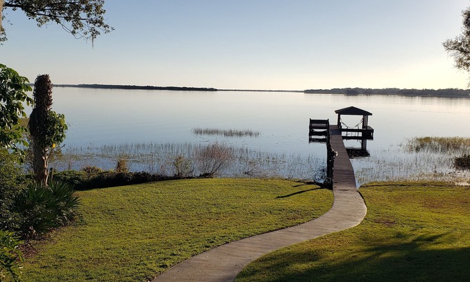 St. Cloud House | Enjoy fabulous lake views from your porch while sipping on a morning coffee.