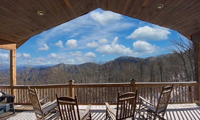 Wolf Laurel House | Escape to serene mountain bliss in this stunning mountain home.