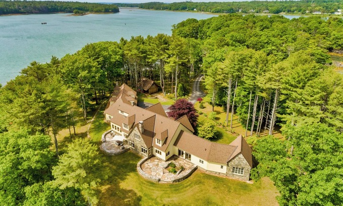 Yarmouth House | Estate Setting With Private Beaches, Bold Oceanfront, Deep Water Dock, and More