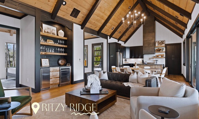 Raccoon Ridge Cabin | Experience the Ritzy Ridge Retreat Heated Pool HotTub Games Mtn Views Sleep 16