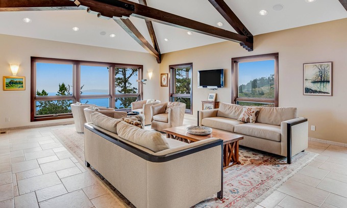 Carmel Highlands House | Exquisite home with remarkable ocean views, fireplace & generous patio