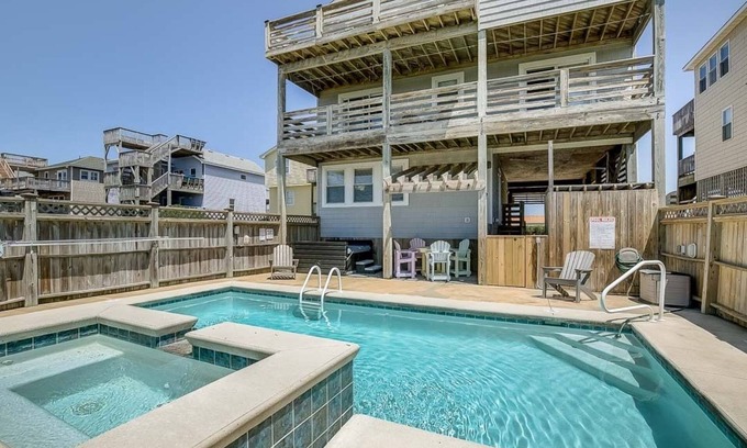 South Nags Head House | Fair Winds | 376 ft from the beach | Private Pool, Hot Tub | Nags Head