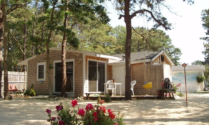Bass River Cabin | Family Friendly Rental w/heated pool, 1 mile to Ocean, 2BR w Kitchen/Grill