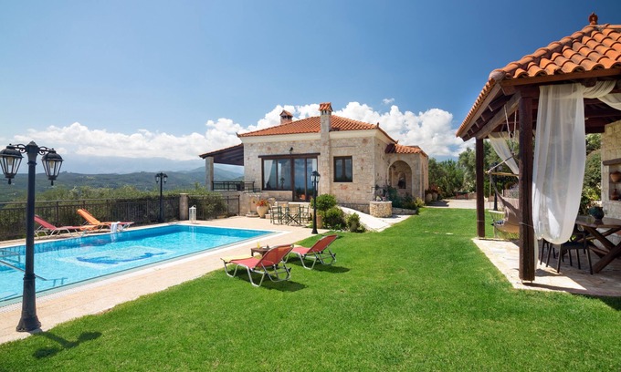 Polemarchi Villa | Family Villa Harmony Dreamhill w/Pool, Children Area, shaded BBQ & Ping Pong