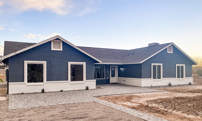 Gilbert House | Farmhouse Style Ranch house with Pickleball court and pool in Gilbert!