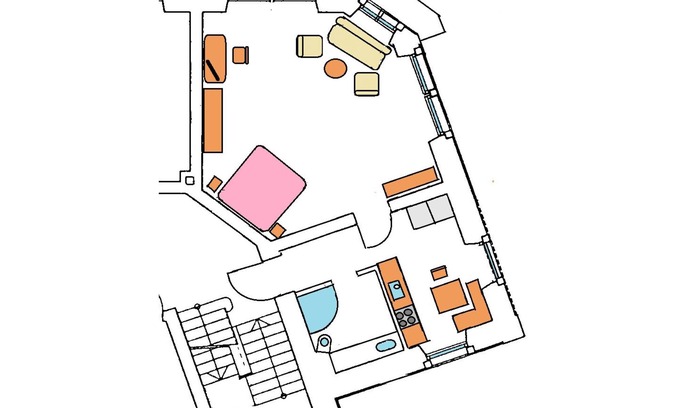 Baden-Baden Apartment | Ferienwohnung Business, 50qm, 1 Schlaf-wohnzimmer, Max. 2 Personen