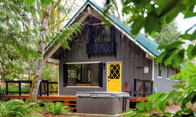 Baring Cabin | Fern Grove Cabin - Riverfront, Mountain views, Hot tub, Fire pit, Pet-friendly