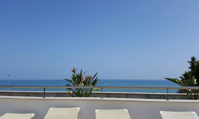 Olhos D'Agua Apartment | Frontline apartment block with Sea views. Apartment has a large private balcony.