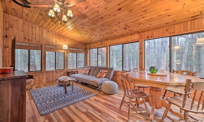 Greentown House | Furnished Deck and Fire Pit Lake Wallenpaupack Home