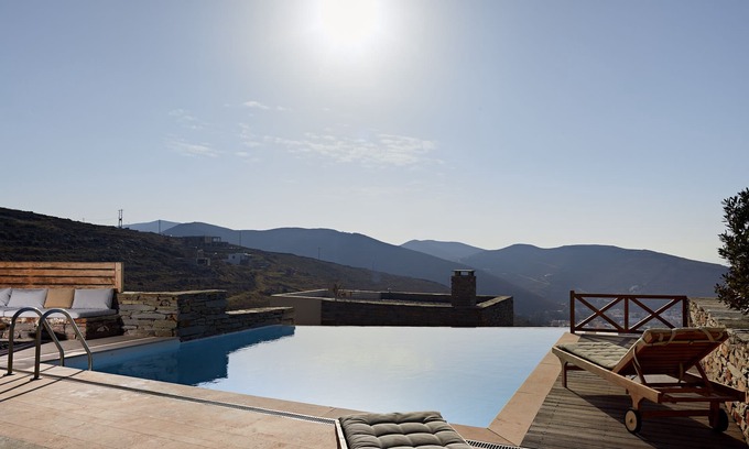 Korissia House | Gemstone-Stylish Cottage with infinity swimming pool and breathtaking sea views