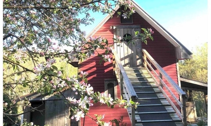 Franklin Cabin | Genuine Farm experience! Barn loft on Organic Farm—pet pig and chickens below!
