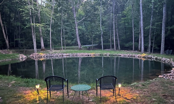 Gap Mills House | GETAWAY! Peaceful Lodge 20 acres of private land, Trout Pond, stream on site