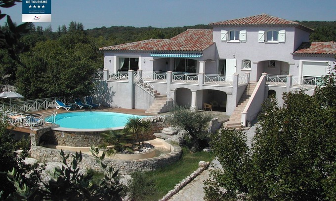 Labeaume Villa | Gîte of "Ranc de Figère" in Labeaume. Rental with pool for 9 people.
