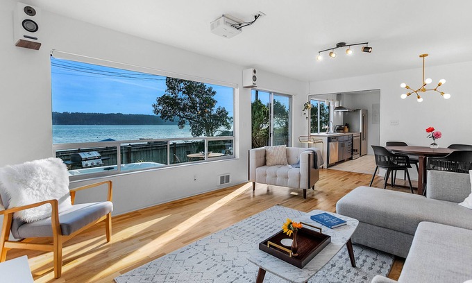 West Hills House | Glamorous Waterfront Home w/Private Beach, Hot Tub, Water Toys, on Hood Canal