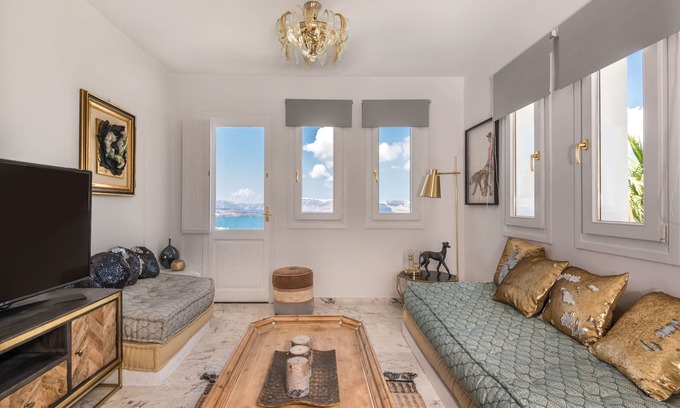 Akrotiri Villa | Gold Suite | Private Hot Tub & Panoramic Caldera View
