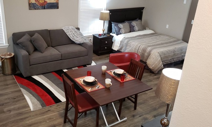 North Central Westminster Apartment | Gorgeous Bradburn Red Carriage House with Huge Deck, Carport and W/D