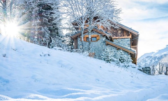Meribel Centre Ski Chalet | Gorgeous, truly ski-in ski-out chalet with hot tub, sauna, fabulous views
