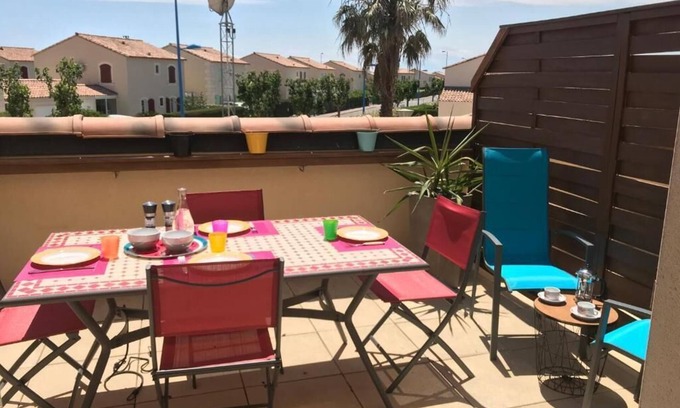 Narbonne-Plage Apartment | Grandes Bleues, Appartement T3 Duplex, Piscine, Narbonne Plage