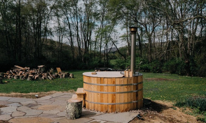 Margaretville House | Group Getaway: Sleeps 15, 11 Priv Acres, Wood fire hot tub, sauna, karaoke