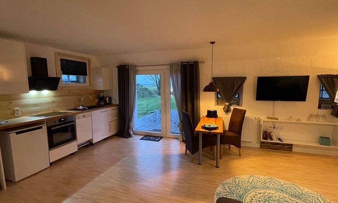 Grosefehn Apartment | Gulfhof Studio "Norderney" with a fantastic view of the nature reserve