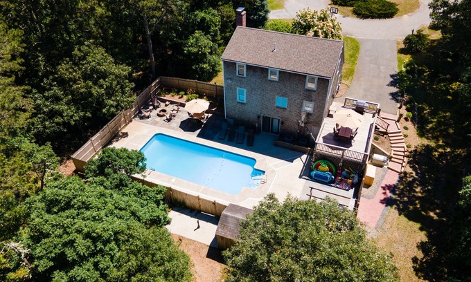 Northwest Harwich House | Harwich home with private heated pool, central A/C, king beds, bike trail