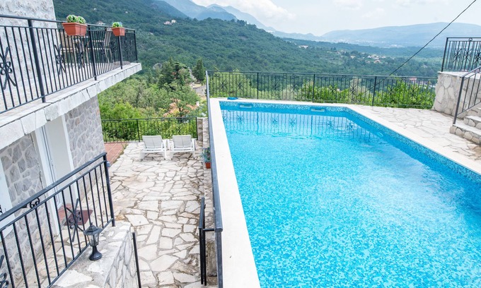 Tivat House | Hillside apartment with stunning views of sea and mountains, sea 2 km, pool