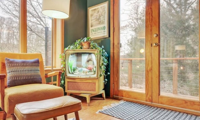 White Hall House | Hillside Haven with Outdoor Tubs + Vintage Library