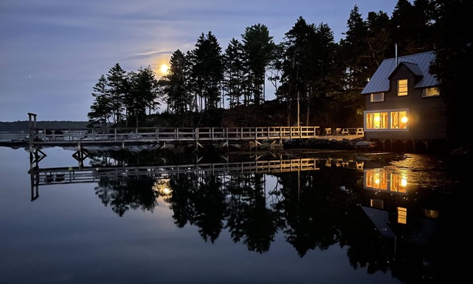 Westport House | Historic Boathouse over Water, Stunning View, Private Pier + Dock + Mooring