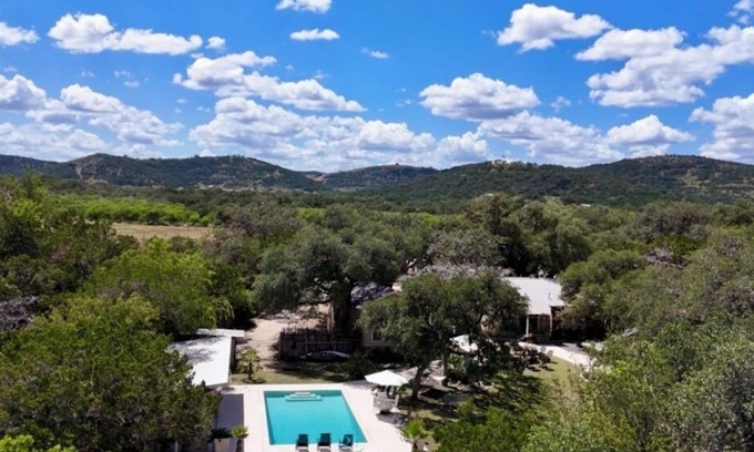 Concan House | Historic Gated Estate, Pool, Cabana, 2 Kitchens, Lush, Kayaks, Walk 2 Frio!