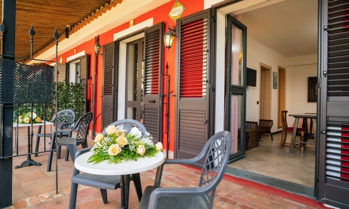 Castelmola Apartment | Holiday Apartment 'Garden Cottage I Dammusi - Arancio' with Mountain View, Shared Pool & Wi-Fi