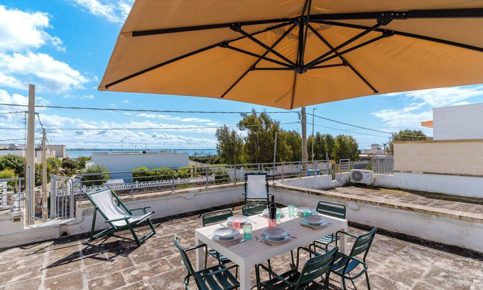 Torre Lapillo House | Holiday Home 'Barbara' with Sea View, Private Terrace and Air Conditioning