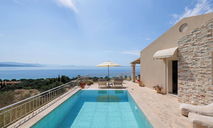 Barbati Villa | Holiday villa with private pool, Spectacular sea views,150m to the beach.
