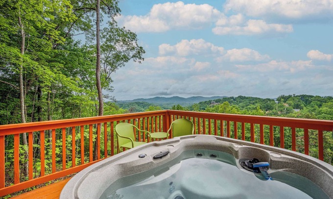 Gatlinburg - Pigeon Forge Cabin | Hot Tub! Cute Studio Cabin! Views! Private! Relax!