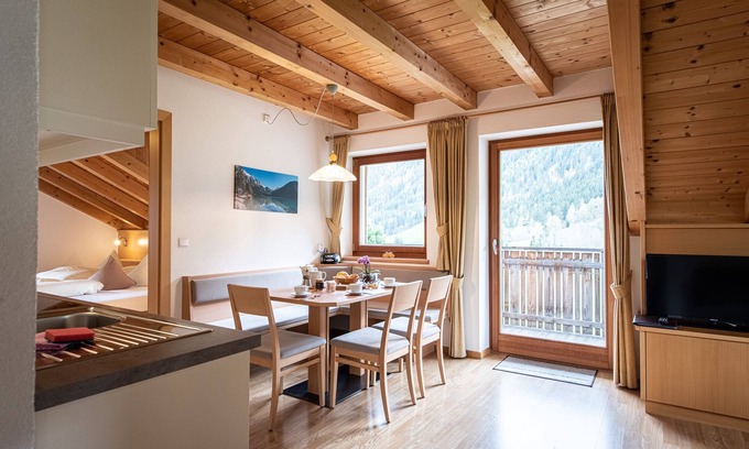 Rasun Anterselva Apartment | House Landheim Apart. Mountain view with separate bedroom and waterfall view!