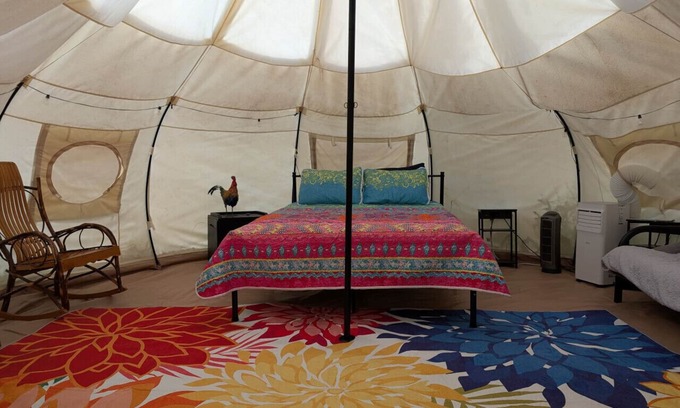 Princeton RV Rental | Huge Heated Tent w/King Bed on 175 Acre Farm