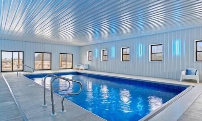 Auburn House | Indiana Dream Barn: Indoor Pool, Half-Court Gym, & Theater