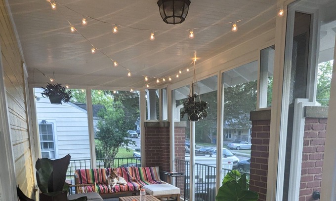 East Durham House | Inviting 2BR Sanctuary - Cozy Light Filled Bungalow with Two Screened Porches