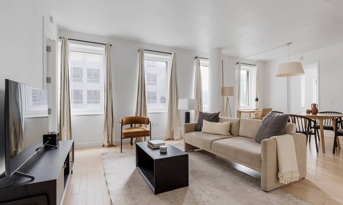 Central New York City Apartment | Inviting Midtown 2BR w/Elev, W/D, nr Times Square, by Blueground