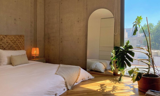 Roma Sur Apartment | Izta 5 | Designer Brutalist PH with AC in Condesa