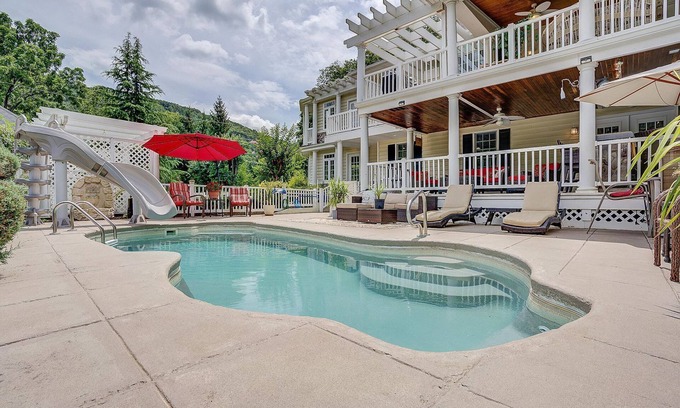 Covington House | Jackson River Estate Main House Pool, Riverfront, sleeps 15