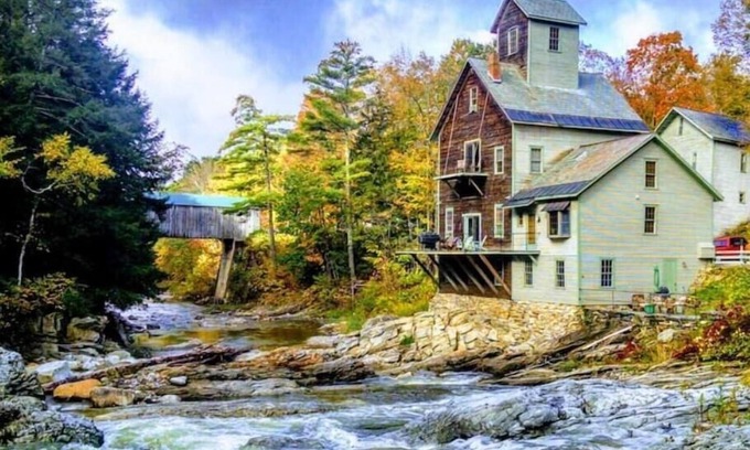 North Clarendon Other | Kingsley Grist Mill, Covered Bridge and Waterfall.