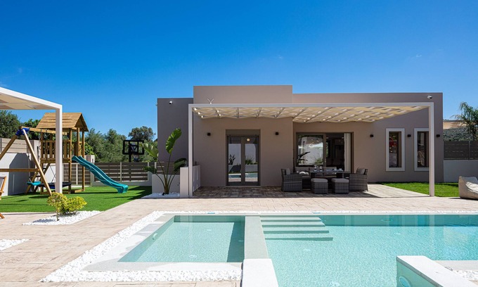 Perama Villa | Koin Villa Sunset, With Heated Pool & Whirlpool