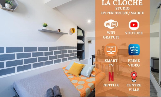 Libourne Apartment | La Cloche Studio Hypercentre Mairie